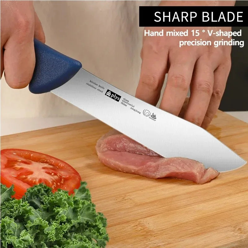 3-Piece Stainless Steel Boning Knife Set Precision Kitchen Knives Blue