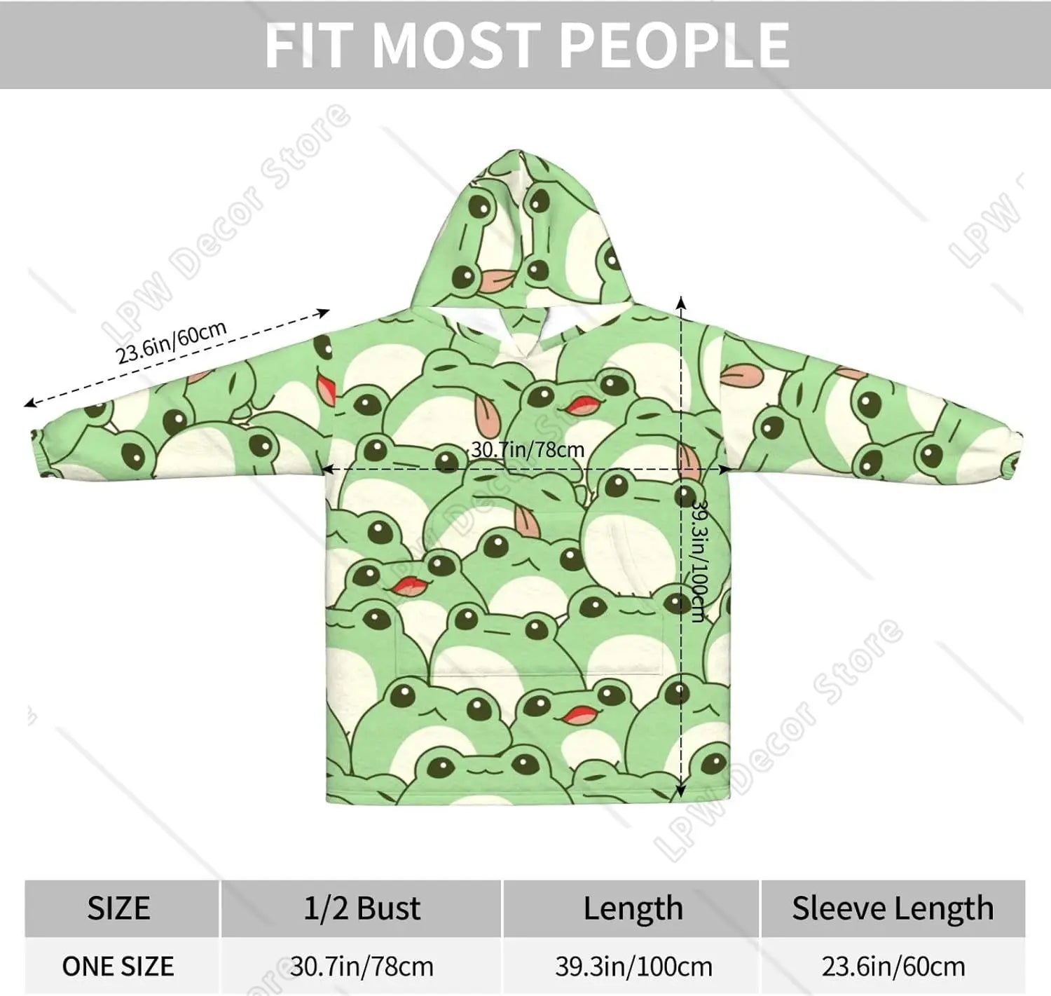 Cute Frog Plush Wearable Blanket Hoodie