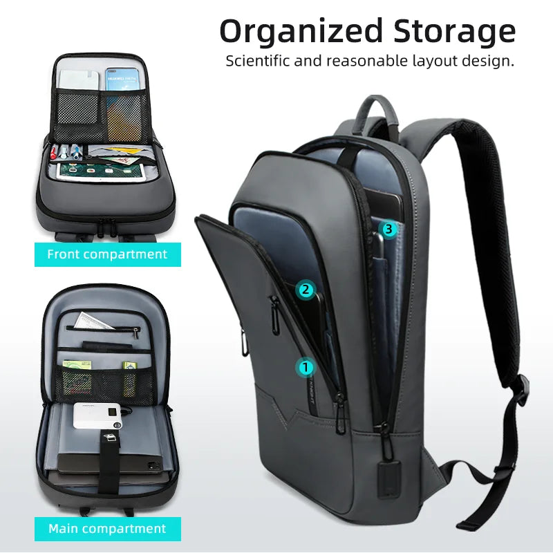 Slim Laptop Work Backpack Dark Grey