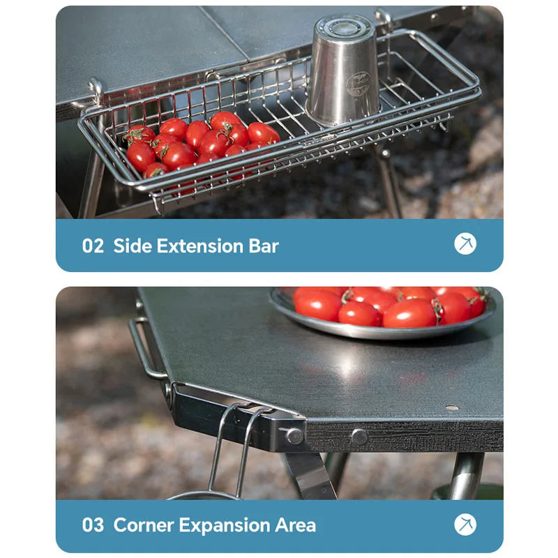 Outdoor Folding Stainless Steel Table Heat And Scratch Resistan