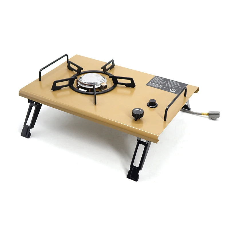 Camping Gas Stove Folding Burner with IGT Table Khaki
