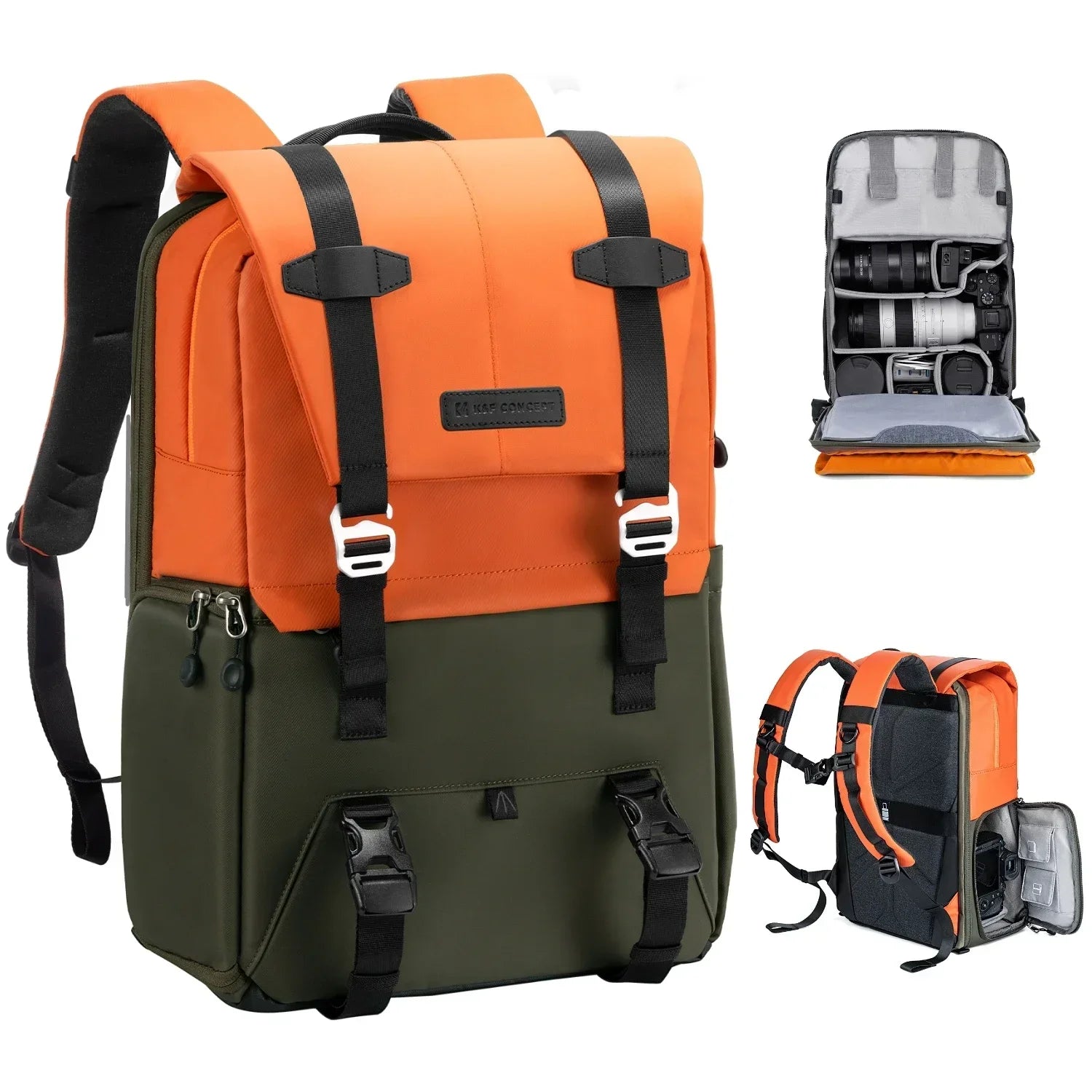 20L Camera Backpack with Tripod Holder Orange
