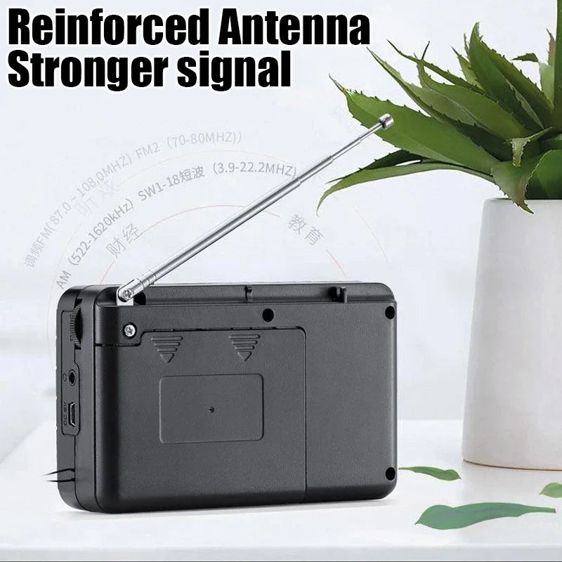 Full Band Portable Radio Receiver Black