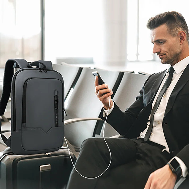Slim Laptop Work Backpack Dark Grey