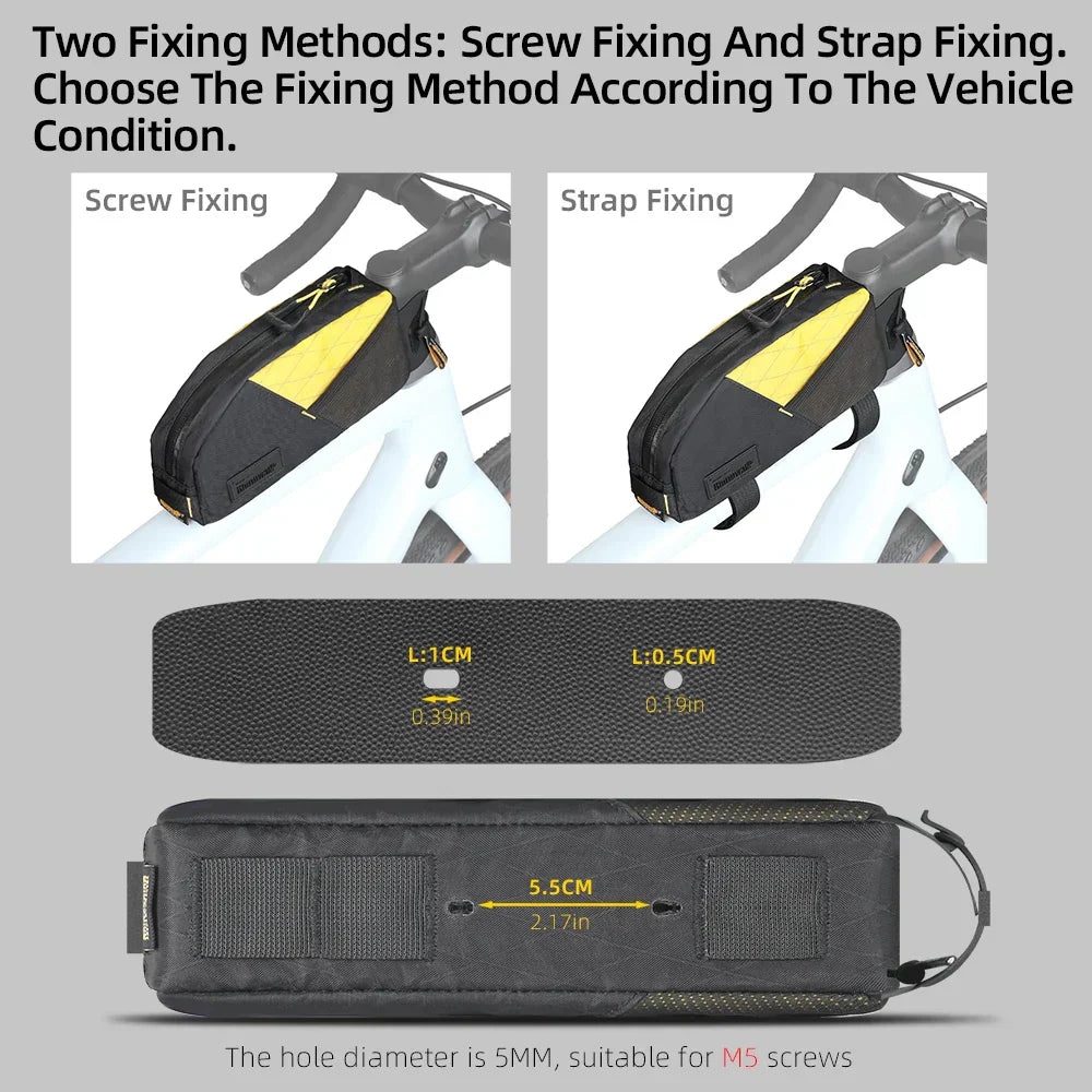 1.2L Top Tube Bike Bag Leg-Free Design Yellow