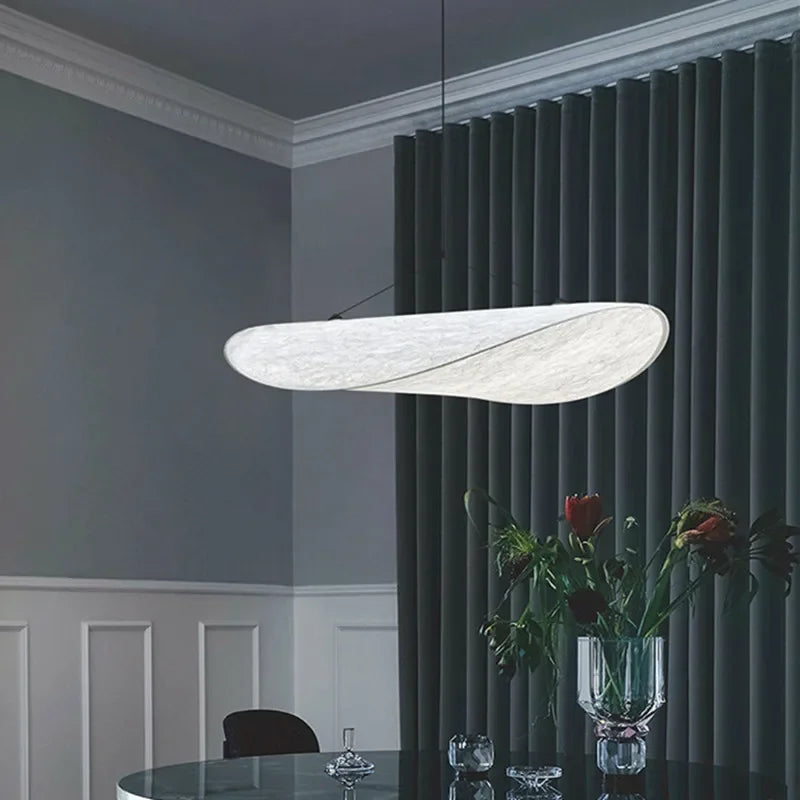 Silk Fabric Tense LED Ceiling Chandelier - Remote Control Dimmable Pendant Hanging Lamp