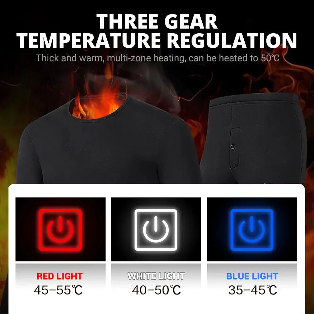 USB Rechargeable Heated Thermal Jacket & Base Layer Set