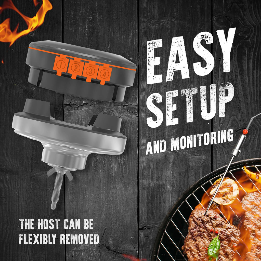 Grill Smart Wireless Meat Thermometer Black