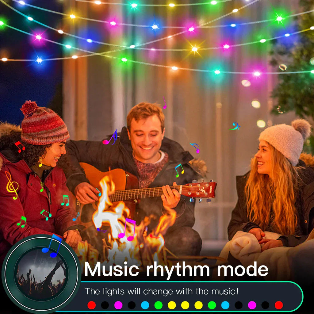 20M Dream Color USB 5V LED String Lights - Bluetooth Music APP RGBIC Addressable Fairy Lights