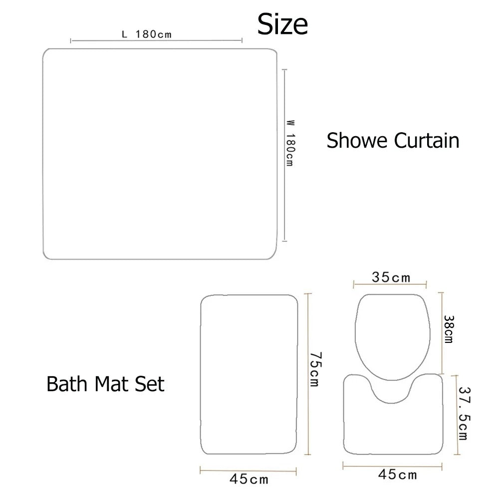 Luxury Marble Shower Curtain Bathroom Set (4 Pcs)