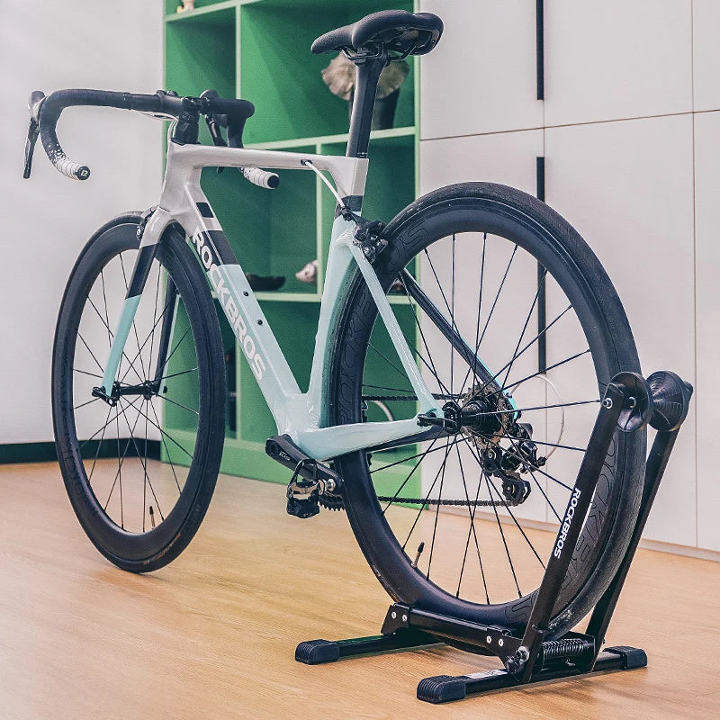 Foldable Indoor Bicycle Parking Rack Carbon Steel Floor Stand Black