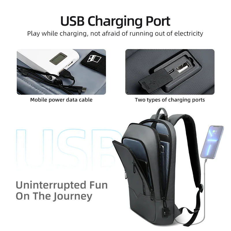 Slim Laptop Work Backpack Dark Grey