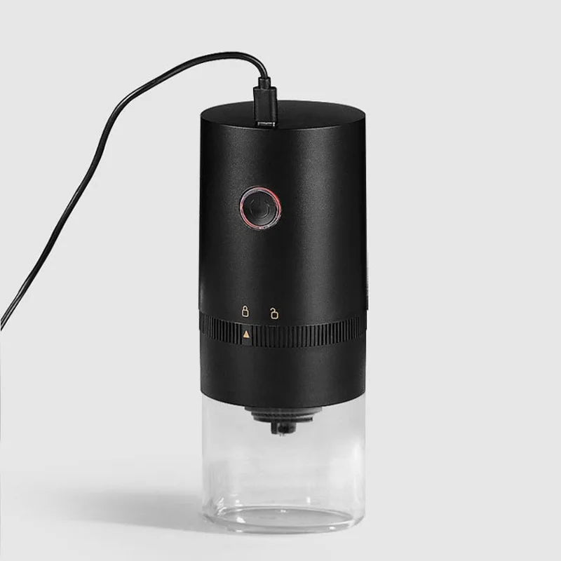 Portable USB C Rechargeable Coffee Grinder Ceramic Burr Mill Black