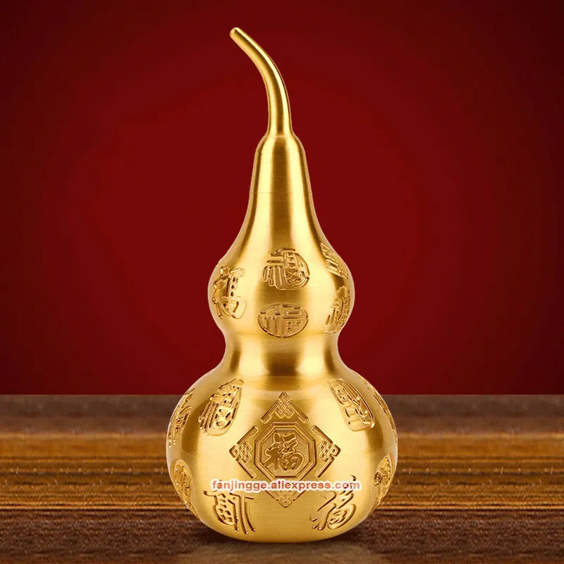 Feng Shui Copper Gourd Sculpture: Prosperity in Style