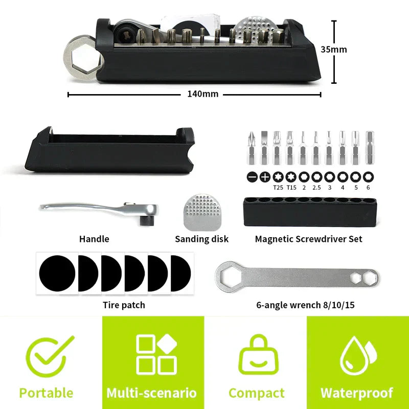 Magnetic Frame Tool Box Inner Storage Bag with Wrench Black