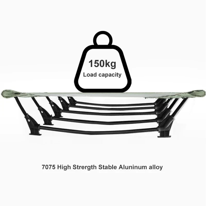 Portable Camping Cot Compact Folding Bed Green