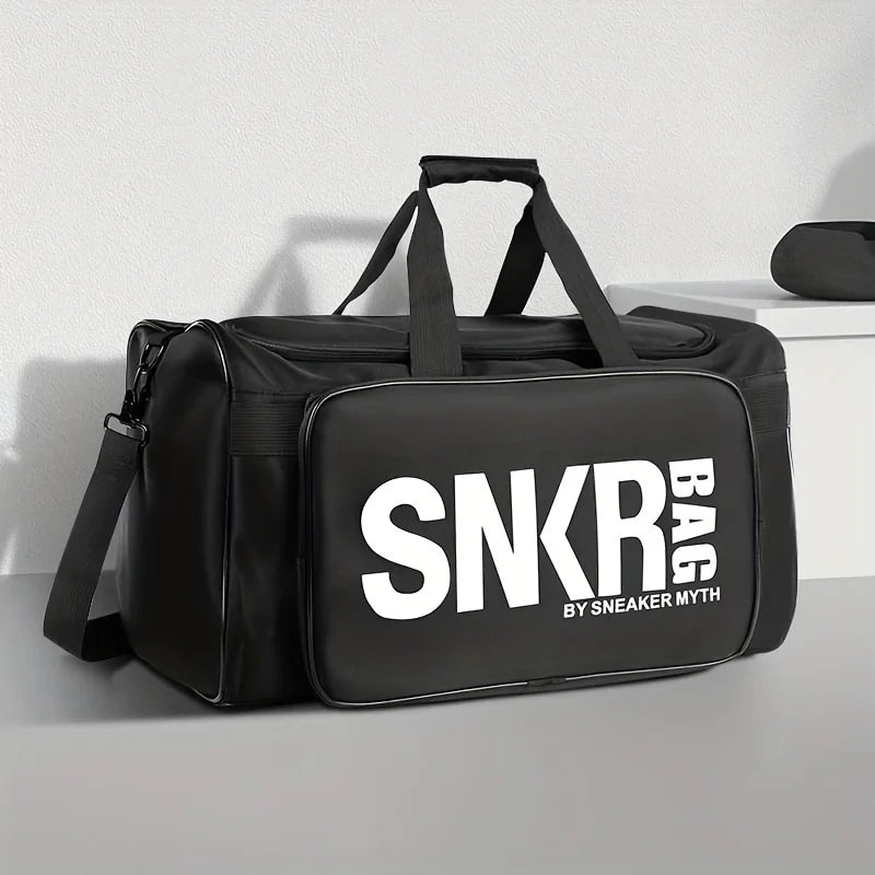 35L Sports Travel Bag with Green Interior Black