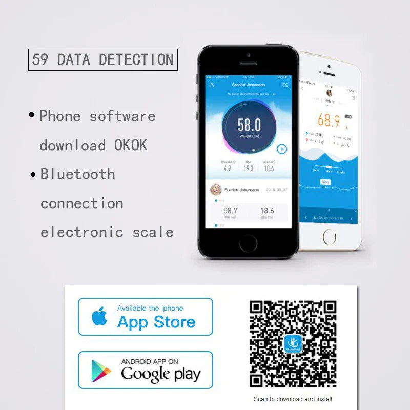 Smart Body Fat Scale Bluetooth Black