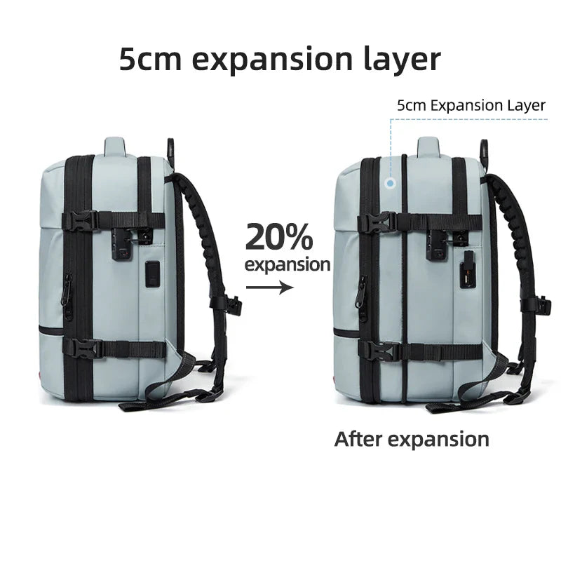 Expandable Laptop Backpack 40L Blue