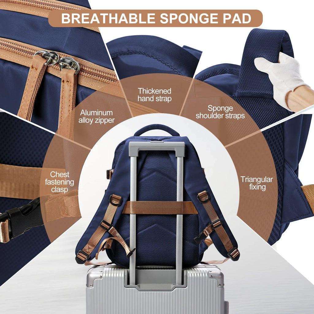 Waterproof Travel Laptop Backpack Blue