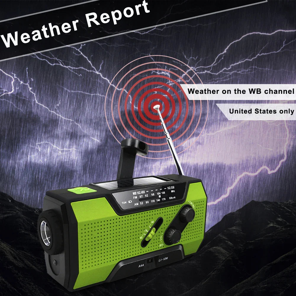 Emergency Radio with Power Bank Green