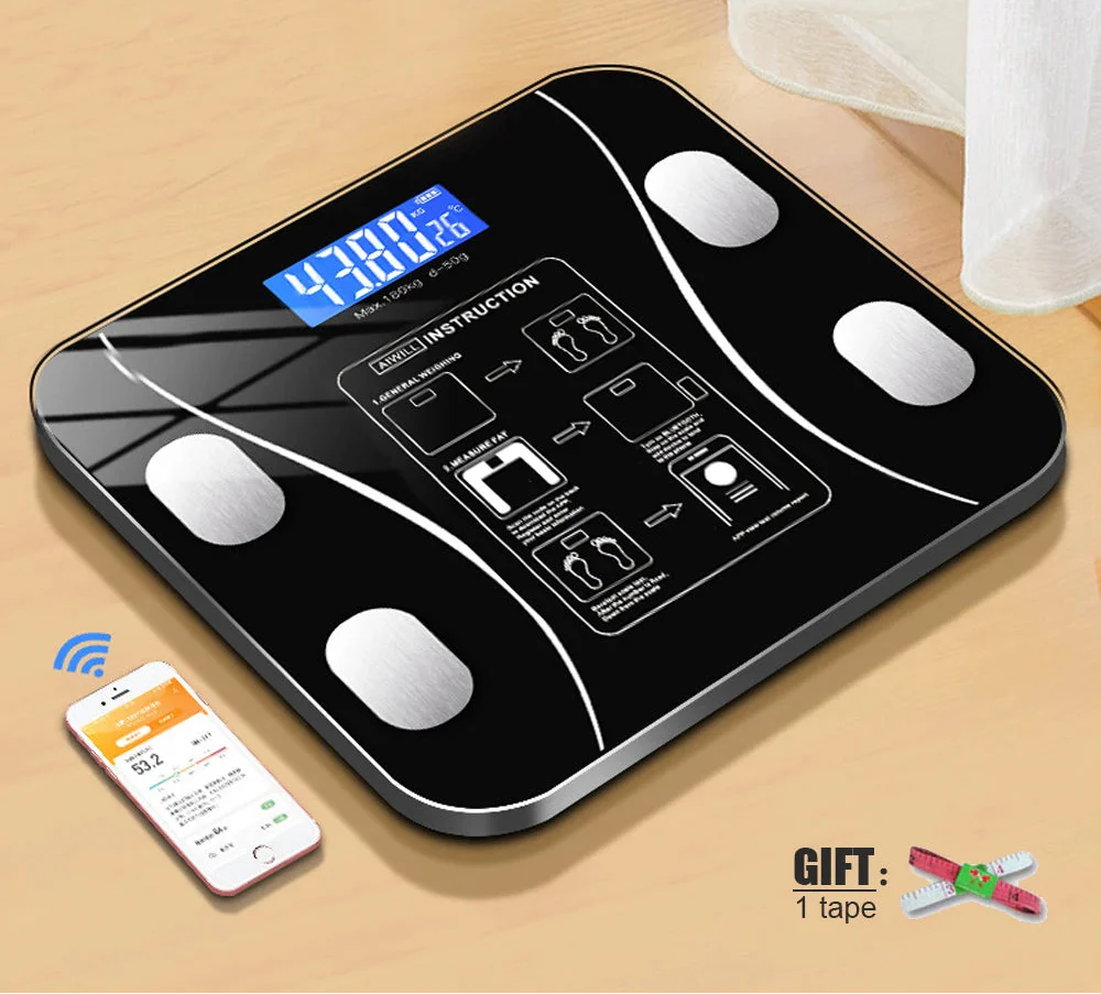 Smart Body Fat Scale Bluetooth Black