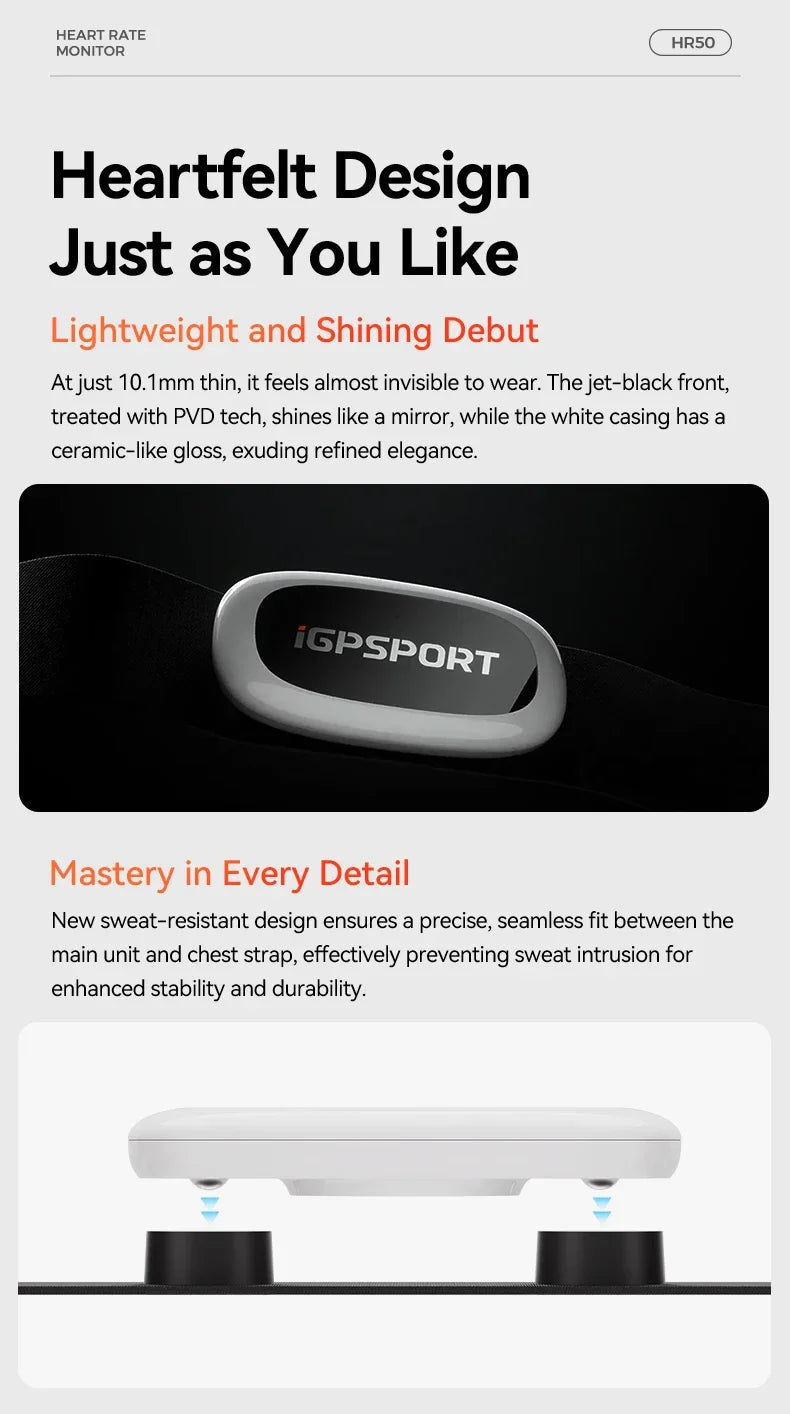 Heart Rate Sensor Chest Strap White
