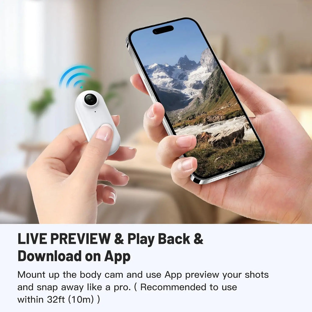 Thumb-Size WiFi Mini Camera  Action Cam with 32GB White