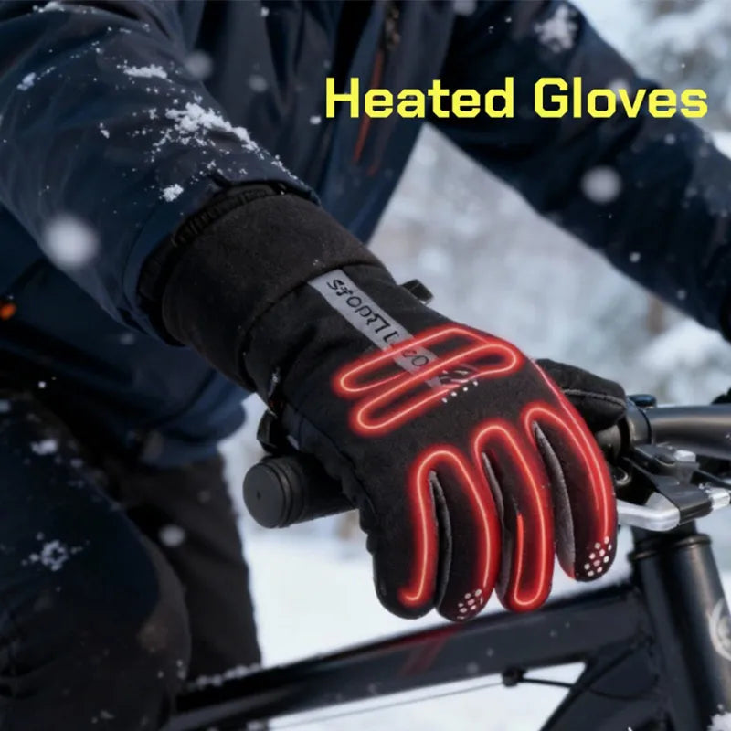 USB Rechargeable Heated Winter Gloves with Touchscreen & Anti-Slip Grip
