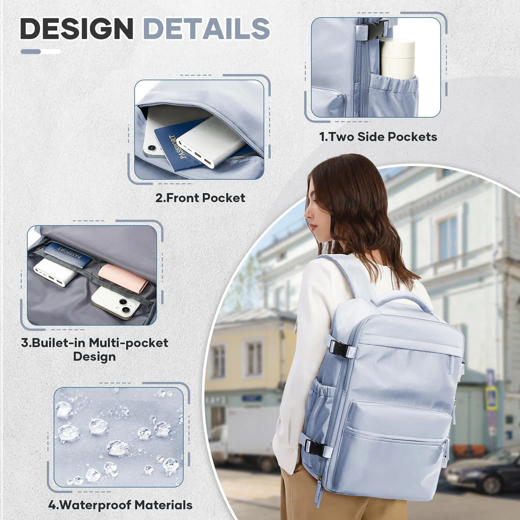 Vacuum Compression Laptop Backpack Grey