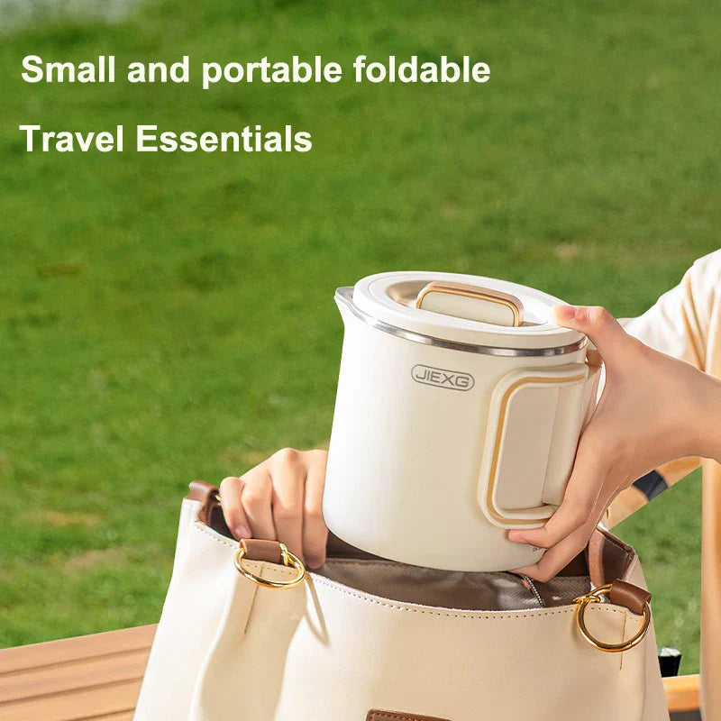 3-in-1 Portable Foldable Electric Cooker Mini Rice Cooker White