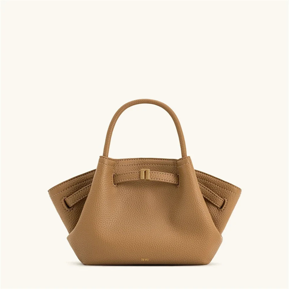 Women's Canvas Brown Mini Crossbody Shoulder Bag (Latte)
