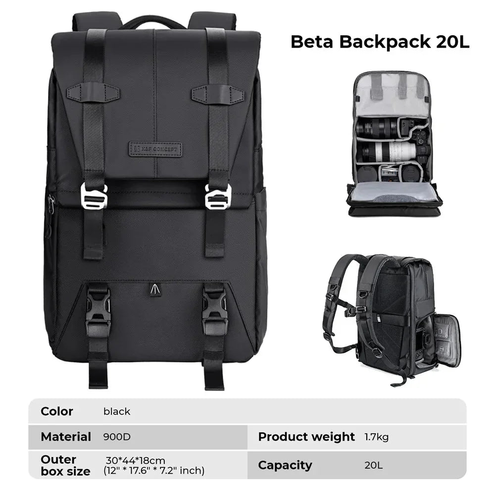 Camera Backpack for Camping Black
