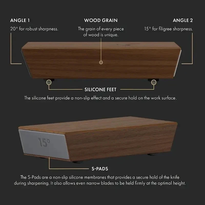 Woodle Rolling Knife Sharpener Kit Precision Roller Sharpener Brown