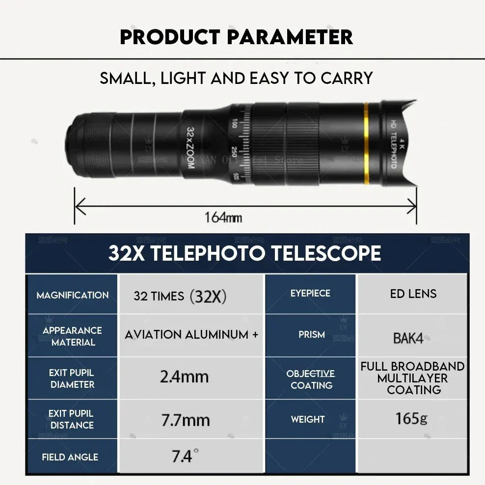 16x52 High-Power Monocular Telescope