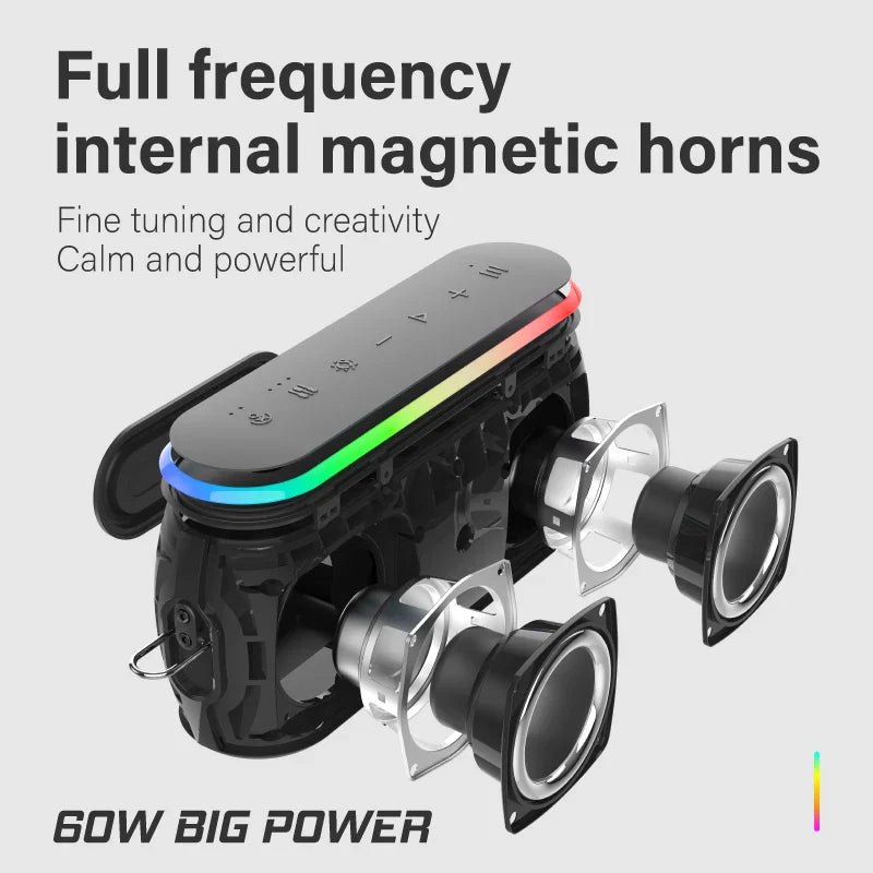 60W Bluetooth Wireless Speaker Black