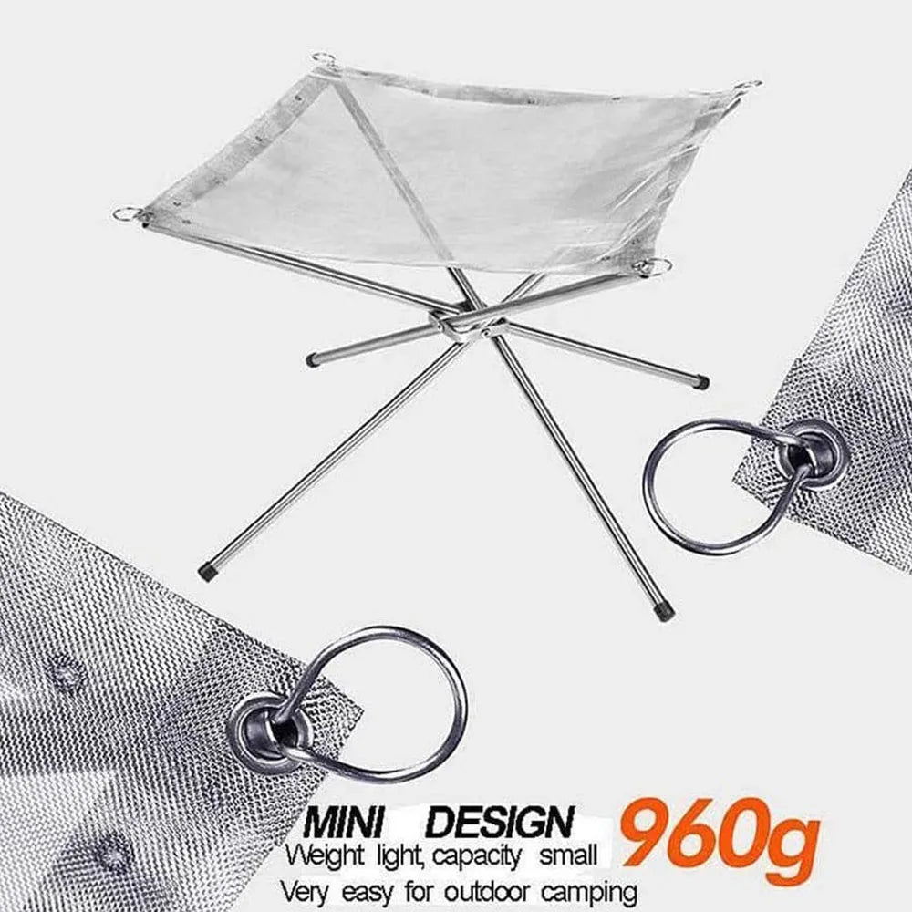 Foldable Stainless Steel Mesh Fire Pit Rack