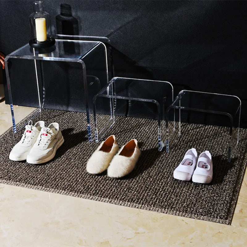 Transparent Acrylic Mini Side Table & Shoe Changing Stool - Middle Color