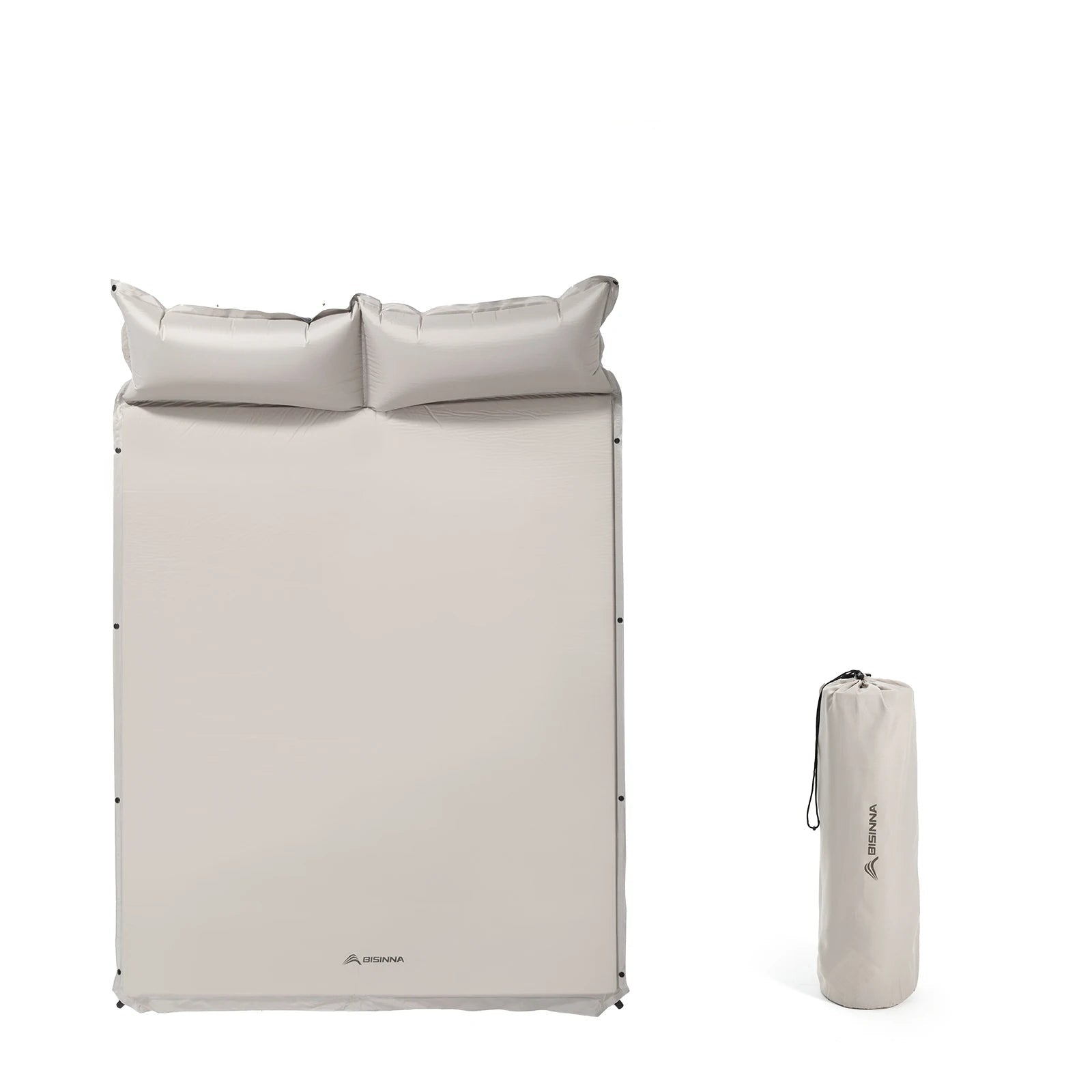 Self-Inflating Camping Mattress with Built-In Pillow Grey