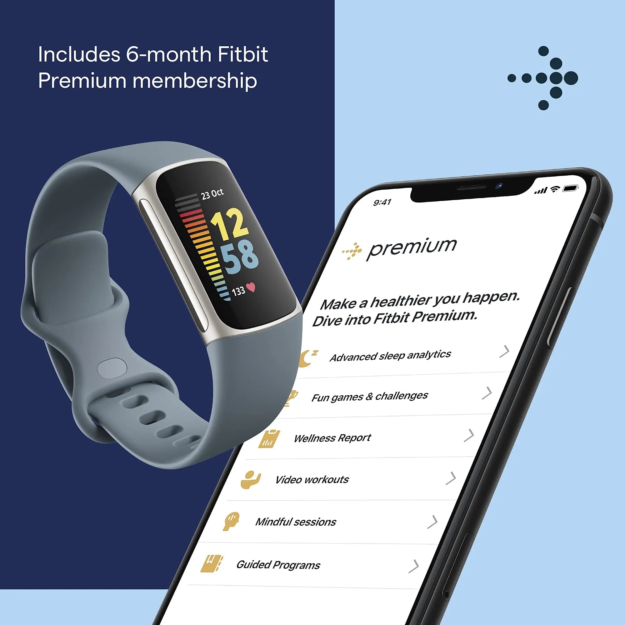 Health Fitness Tracker with Built-in GPS Blue