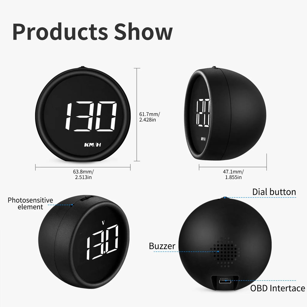 AD B1 HeadUp Display HUD OBD2 Speedometer Gauge Black