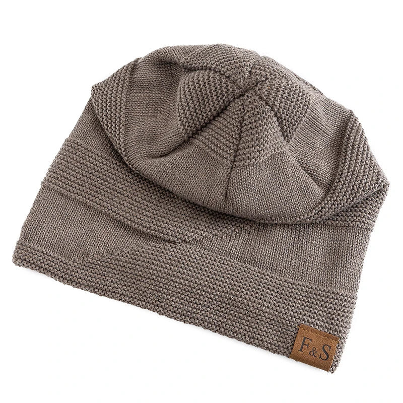 Unisex Fur-Lined Slouchy Winter Beanie Hat