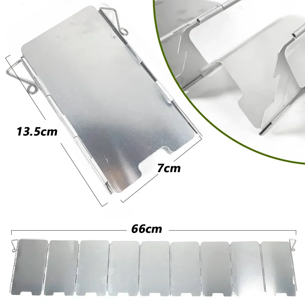 9 Plates Foldable Gas Stove Windshield