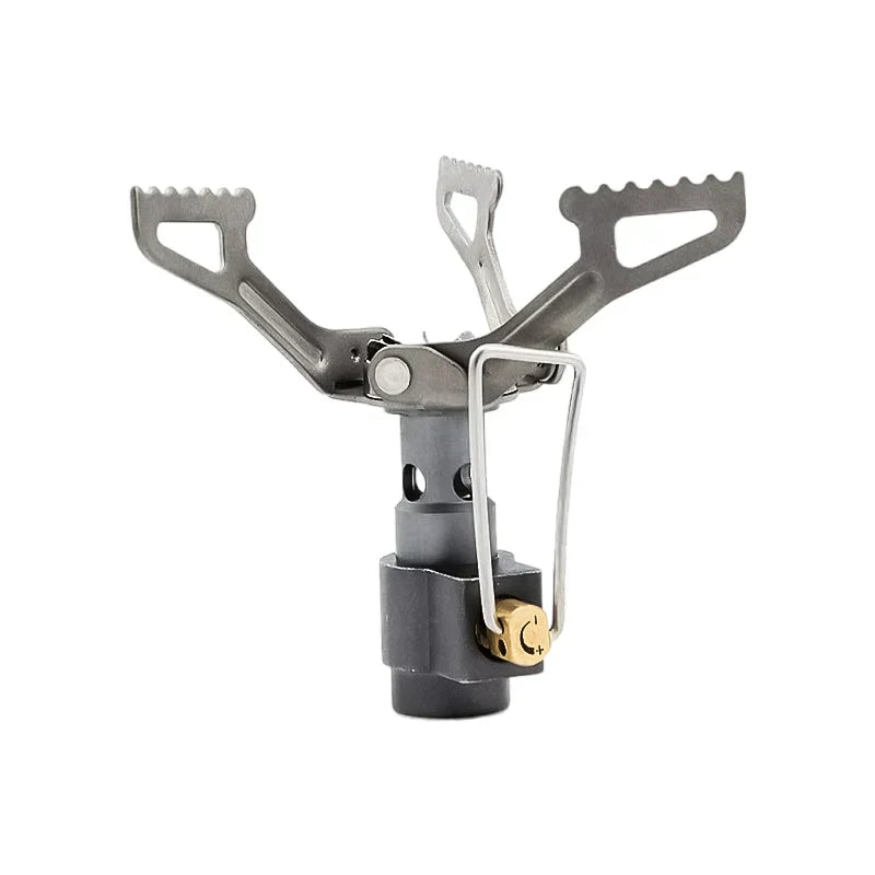 Ultralight Titanium Camping Stove 2700W Portable Gas Burner Grey