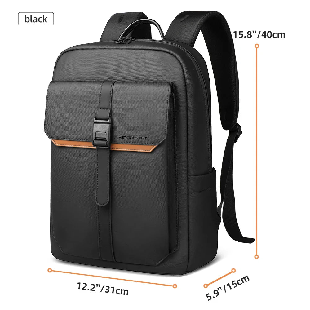 Waterproof 15.6 Flap Laptop Backpack Black