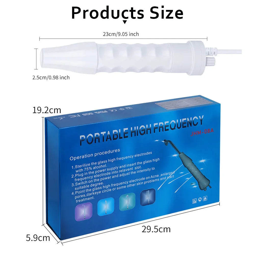 4-in-1 Portable High-Frequency Beauty Device - Spot Remover, Facial Care, Spa Derma Wand