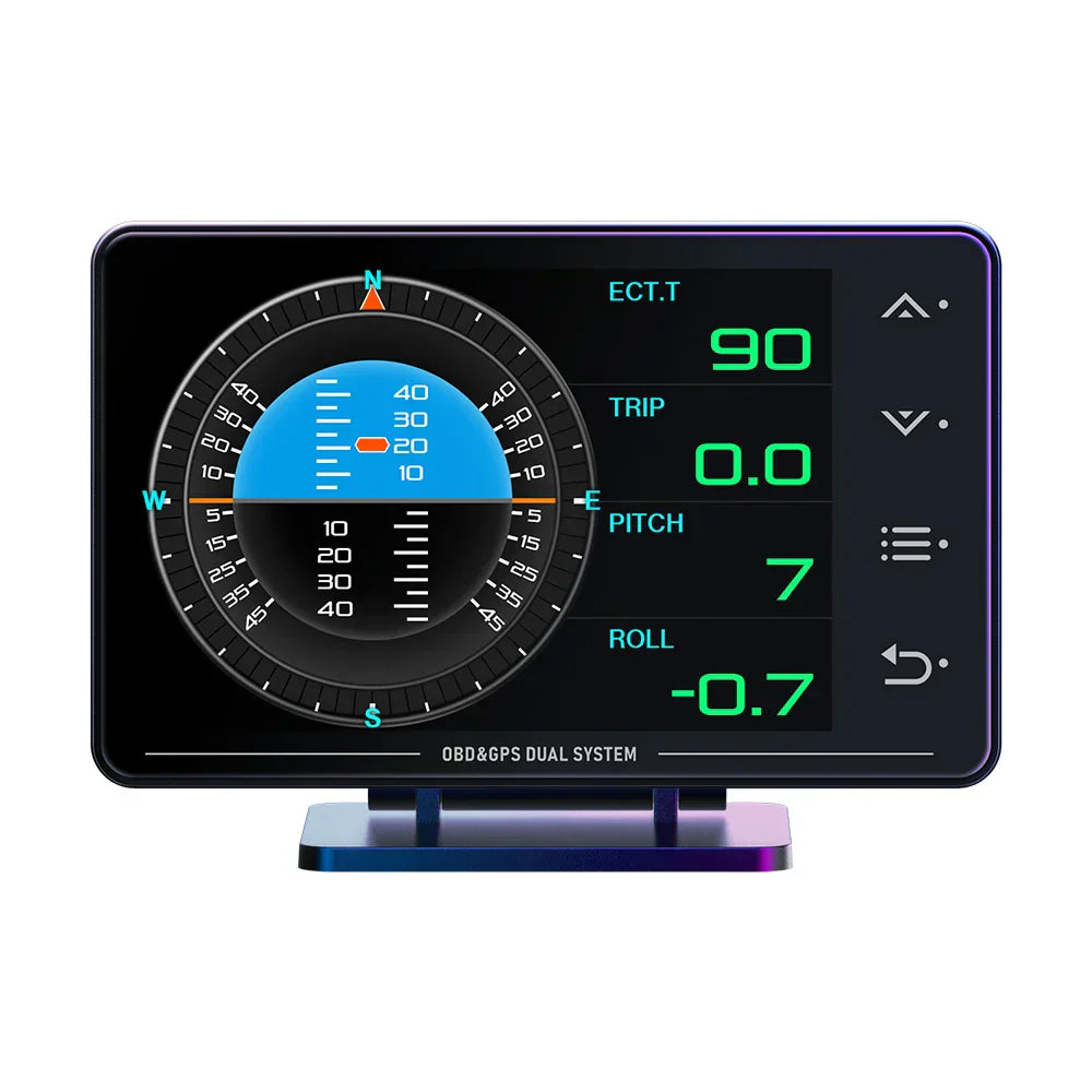 XS HUDGauge–Multi-Function OBD+GPS Car Instrument Black
