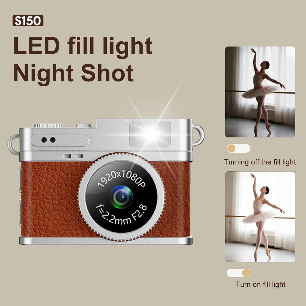 Mini Retro Digital Camera Brown