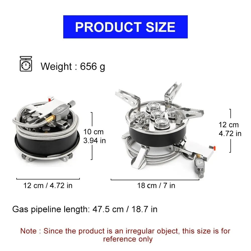 High-Power Camping Gas Stove Portable Split Furnace Black