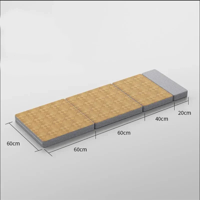 Non-Inflatable Car Travel Bed Folding Sleeping Pad with Pillow Brown